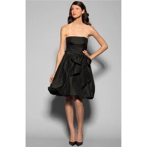 BCBGMaxazria Black Strapless Short Tie Front Dress